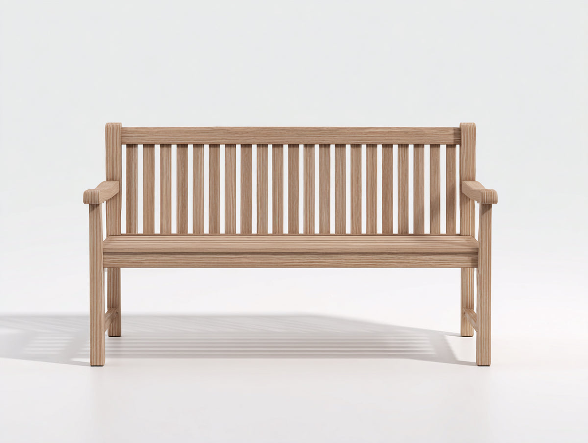Bancos de jardín 145x60x88 cm - madera clara para exterior - diseño clásico