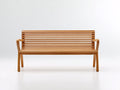 Banco de jardín de madera 150x62x86 cm - marrón natural - diseño con listones
