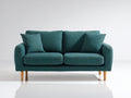 Sofás 2 plazas tela 170x90x86 cm - Azul petróleo - Diseño contemporáneo acogedor