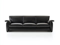 Sofás 3 plazas de cuero 218x90x83 cm - negro - diseño moderno para salón