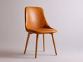 Sillas de comedor piel sintética 48x55x87 cm - marrón coñac - patas de madera