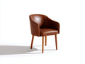 Sillas de comedor tapizadas en cuero 62x58x78 cm - marrón - diseño envolvente