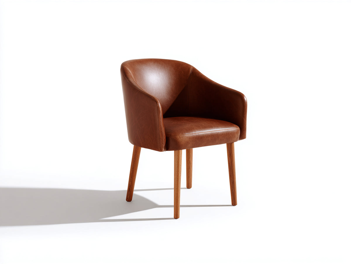 Sillas de comedor tapizadas en cuero 62x58x78 cm - marrón - diseño envolvente