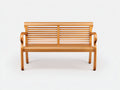 Bancos de jardín madera natural 126x58x88 cm - marrón claro - respaldo de listones