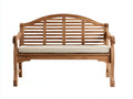 Bancos de jardín de madera maciza con cojín 150x64x92 cm - color marrón y beige - diseño clásico para exterior