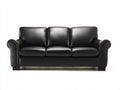 Sofás 3 plazas cuero sintético 218x90x87 cm - Negro - Estilo clásico elegante