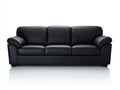 Sofás 3 plazas de piel sintética 210x88x82 cm - negro - diseño moderno para salón